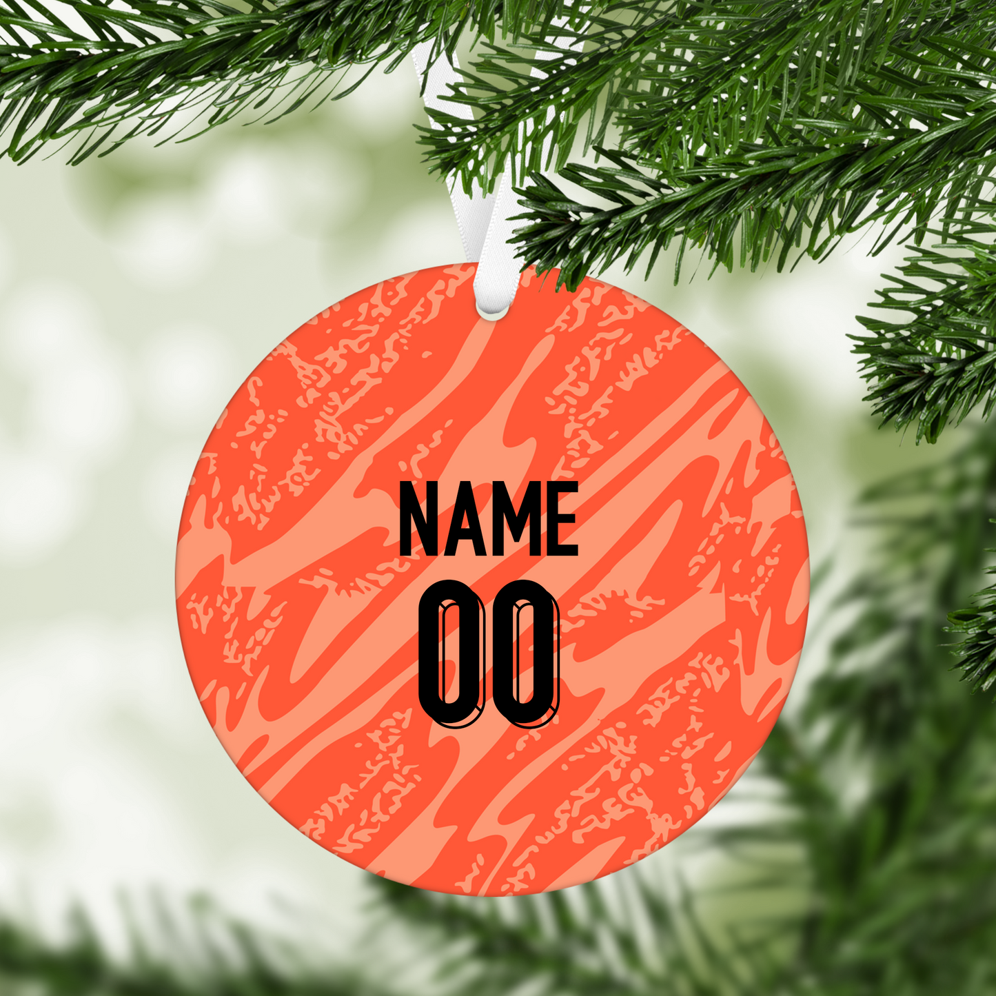 Personalised Lionesses Goalkeeper Kit Style MDF Football Christmas Flat Bauble