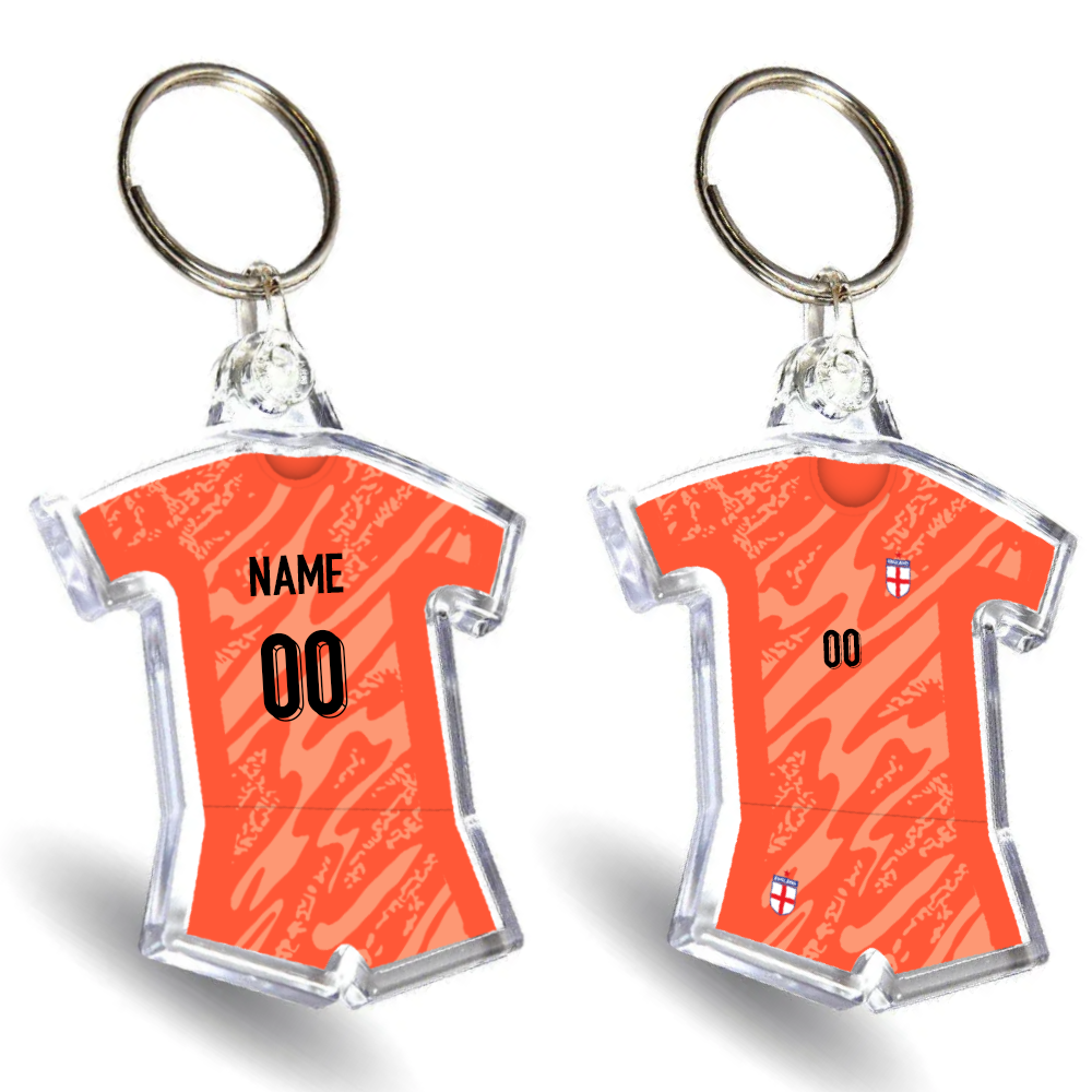 England Acrylic Goalkeeper Shirt & Shorts Keyring