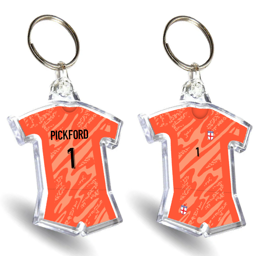 England Acrylic Goalkeeper Shirt & Shorts Keyring