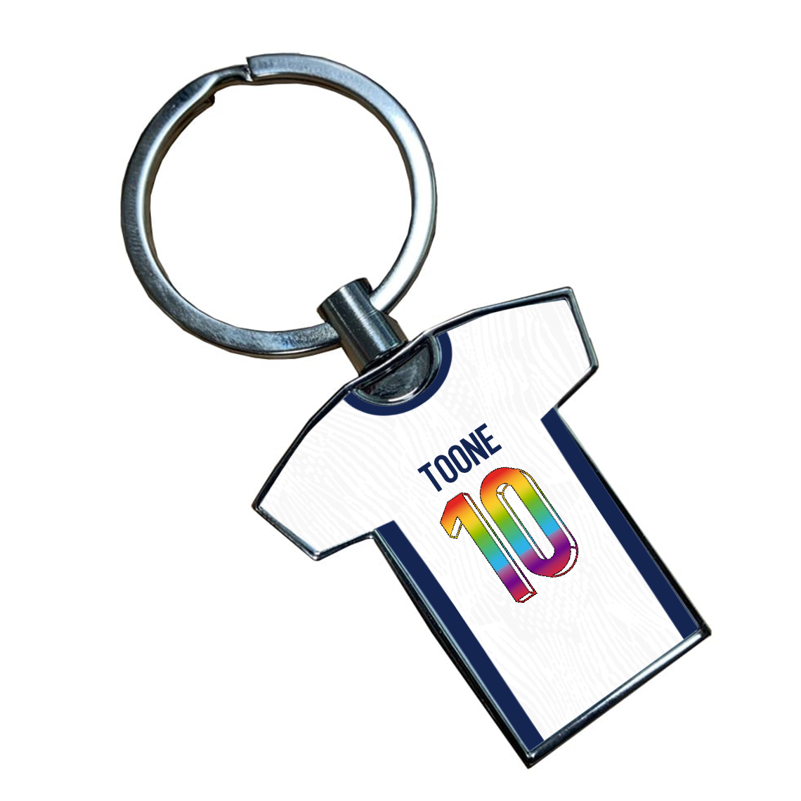 Lionesses Home Kit Shirt Metal Keyring (Pride Style)