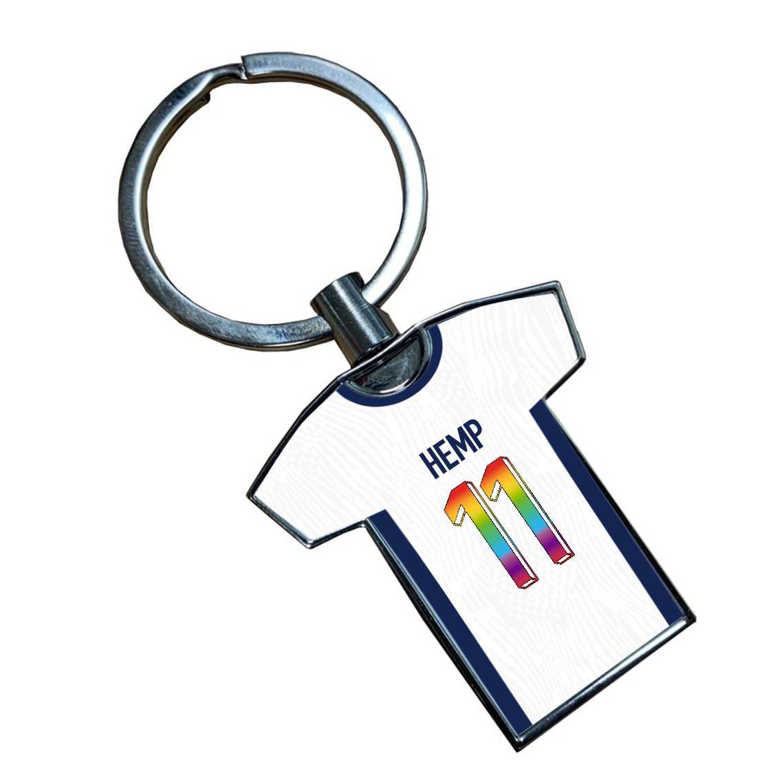 Lionesses Home Kit Shirt Metal Keyring (Pride Style)