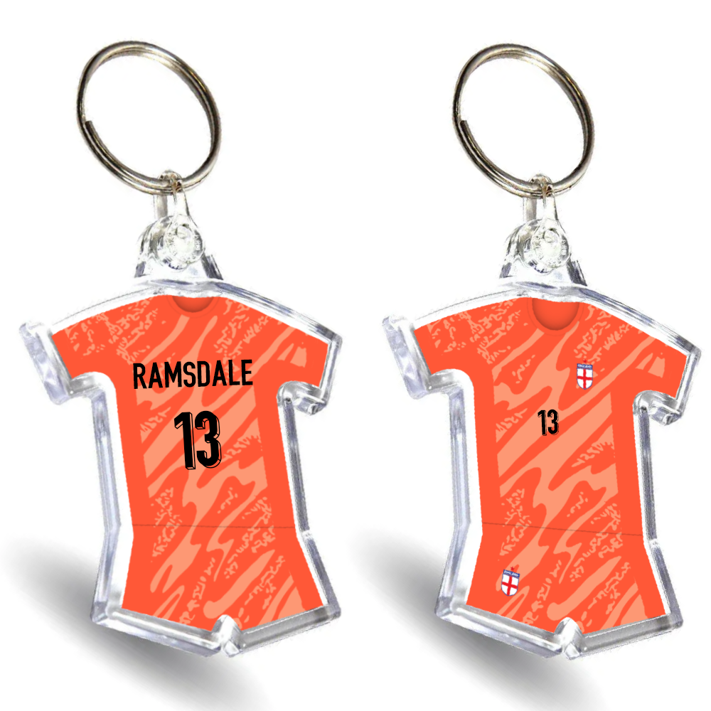 England Acrylic Goalkeeper Shirt & Shorts Keyring