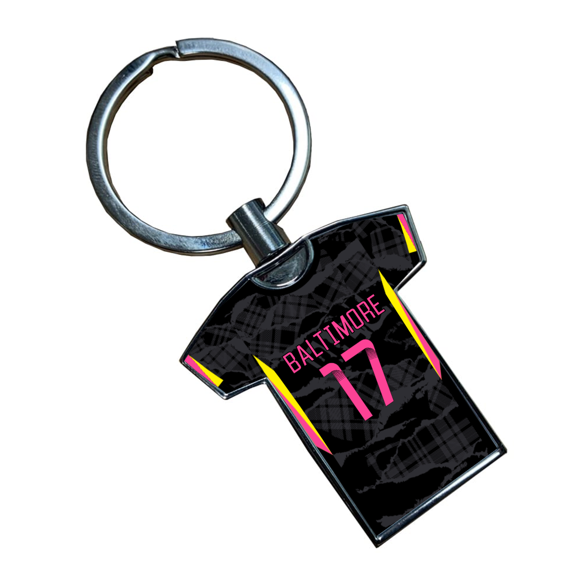 Chelsea Women Third Kit Shirt Metal Keyring (24/25 KIT) - Pink Lettering