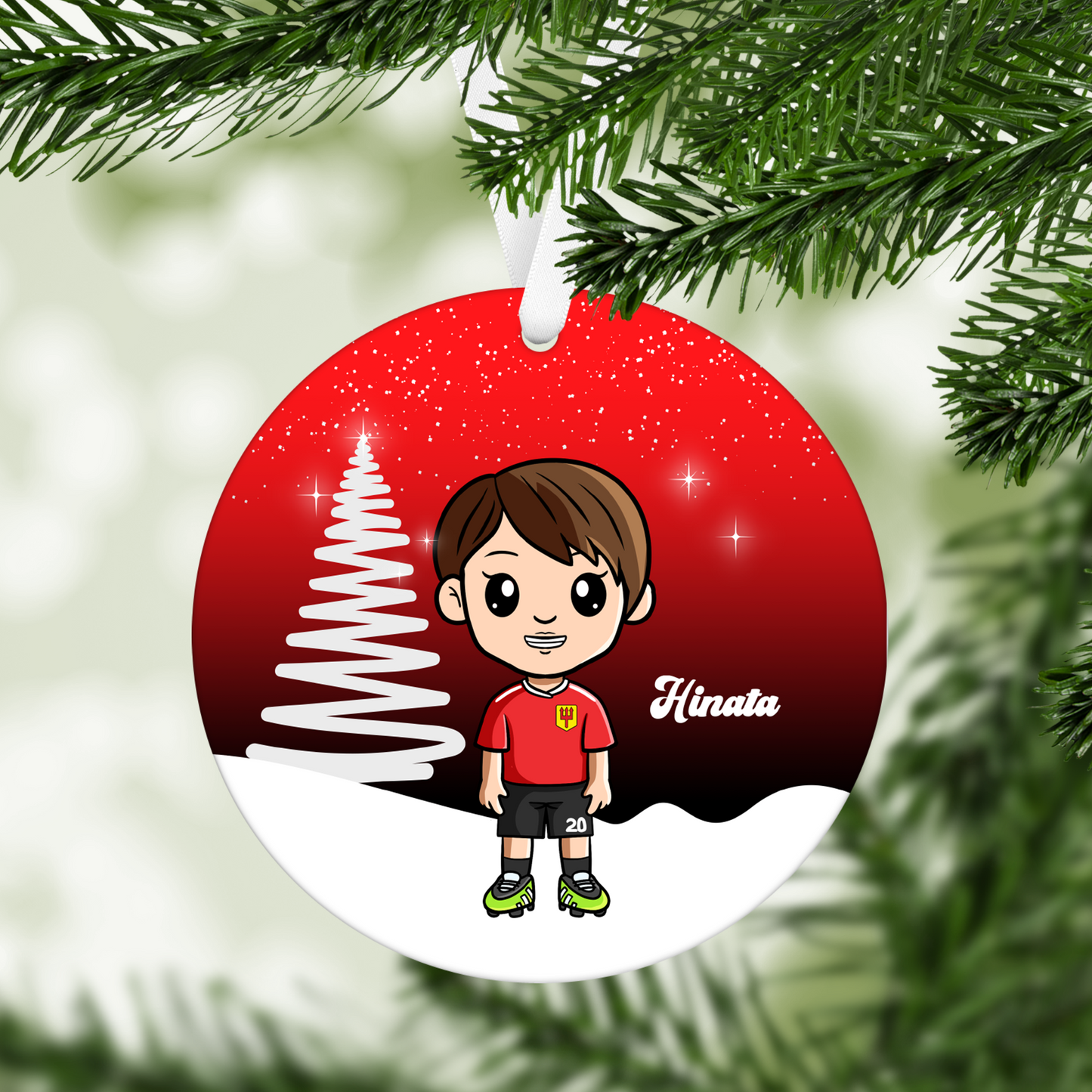 United Women Cartoon Player Christmas Bauble