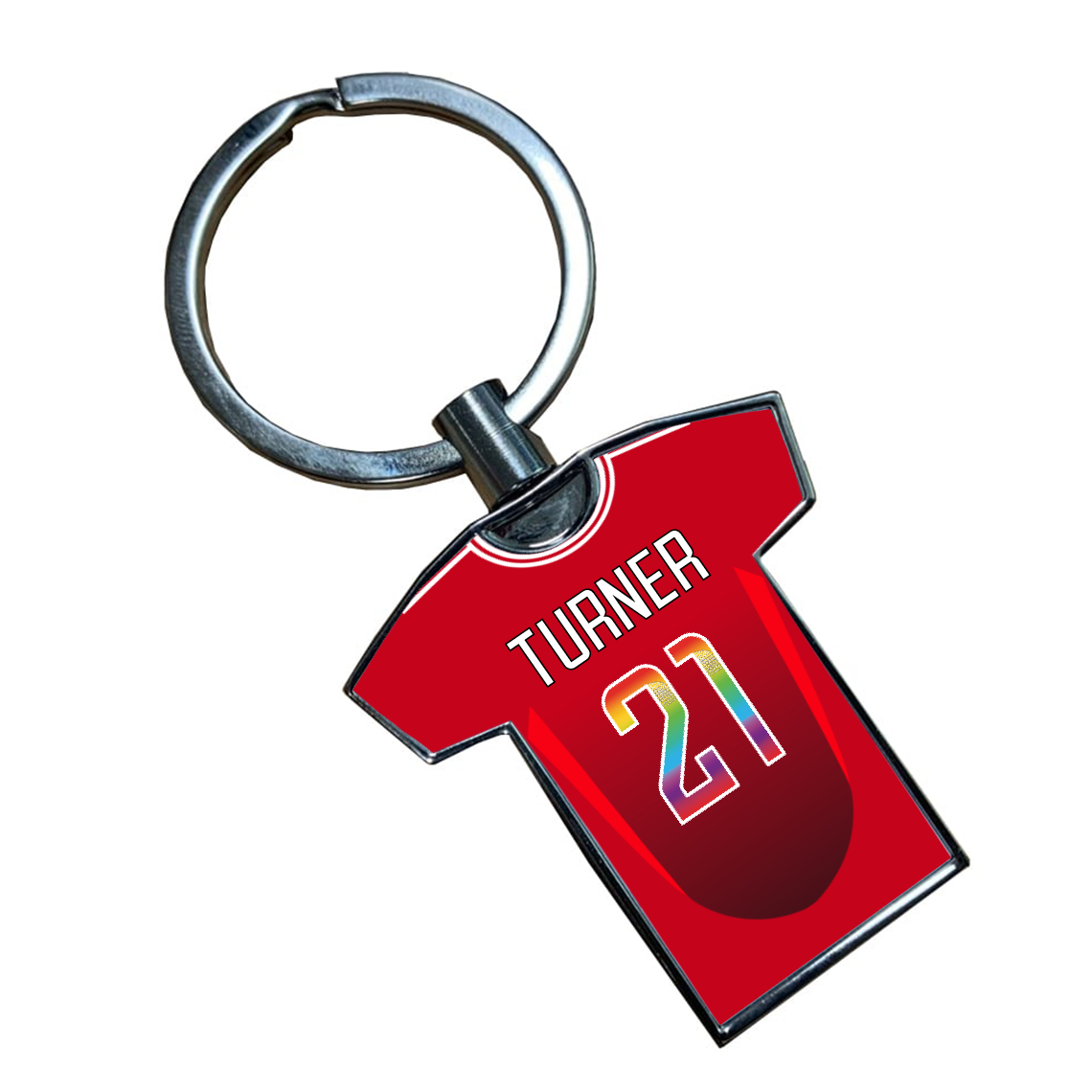 United Women Home Kit Shirt Metal Keyring (24/25 KIT) - RAINBOW EDITION