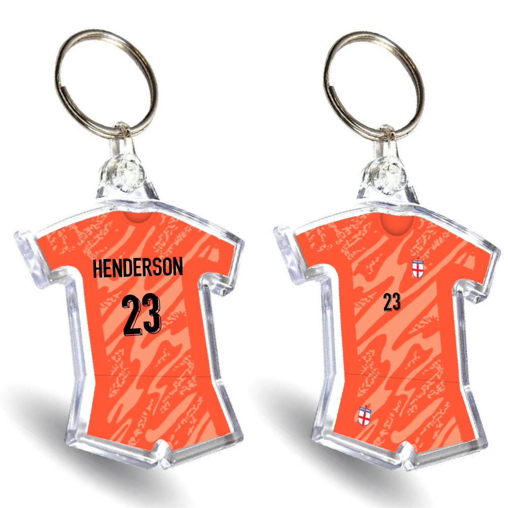 England Acrylic Goalkeeper Shirt & Shorts Keyring