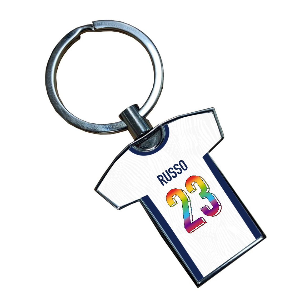 Lionesses Home Kit Shirt Metal Keyring (Pride Style)