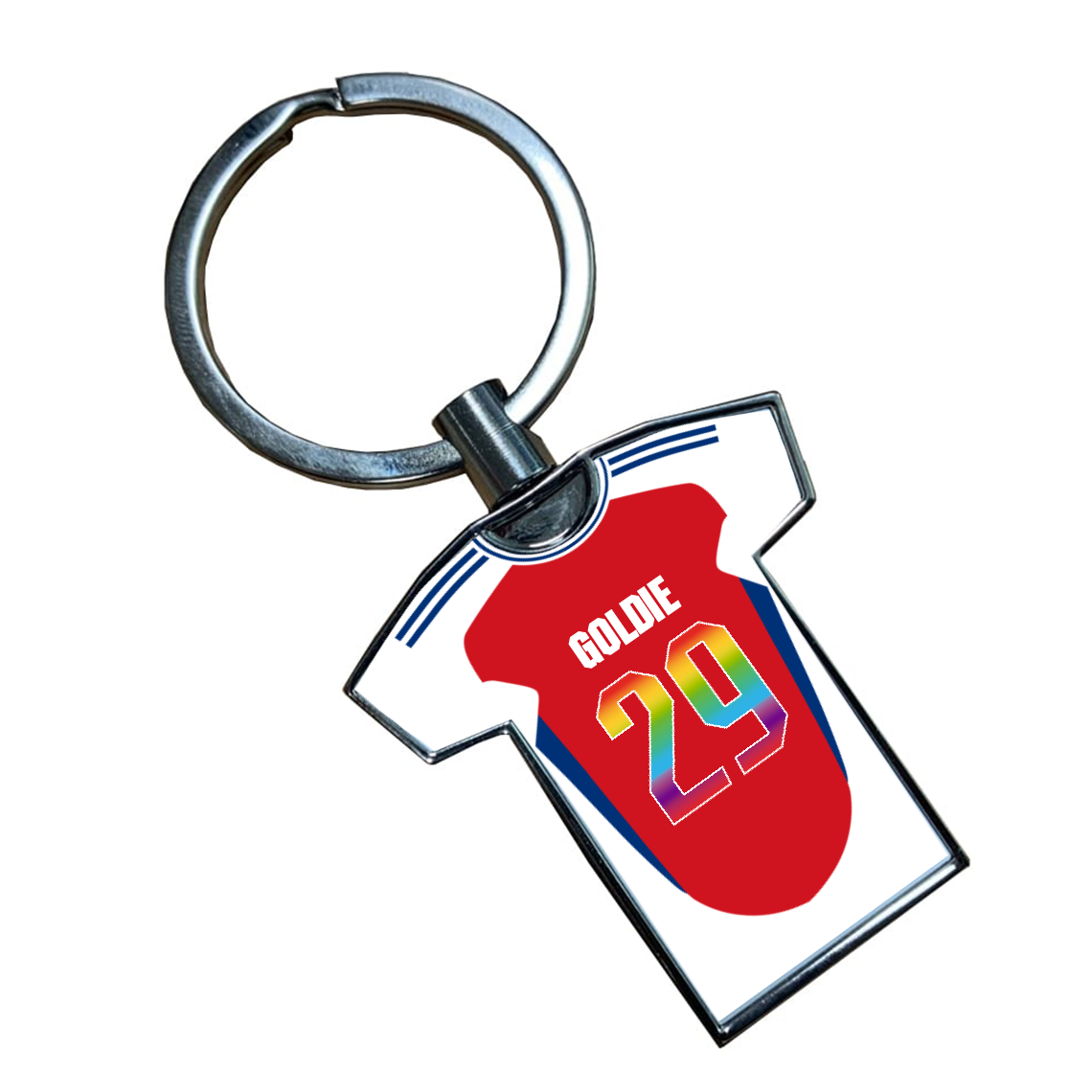 Arsenal Women Home Kit Shirt Metal Keyring (24/25 Kit) (Pride Style)