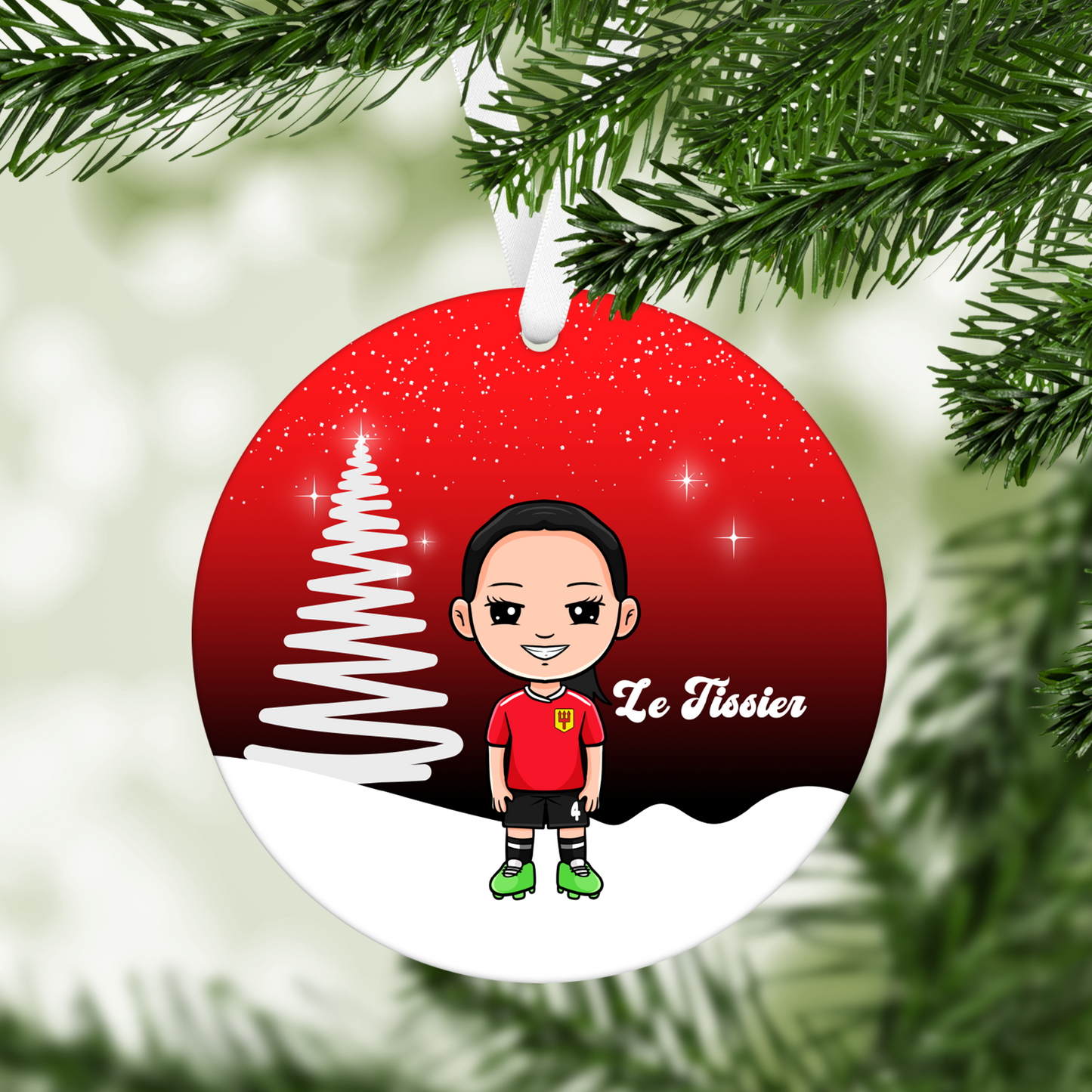 United Women Cartoon Player Christmas Bauble