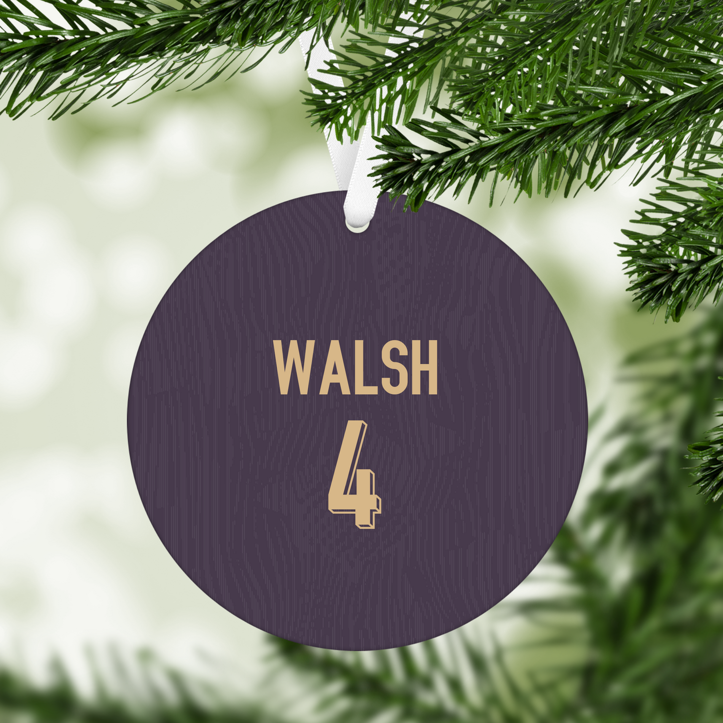 Personalised Lionesses Away Kit Style MDF Football Christmas Flat Bauble