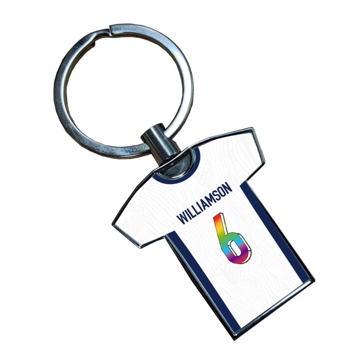 Lionesses Home Kit Shirt Metal Keyring (Pride Style)