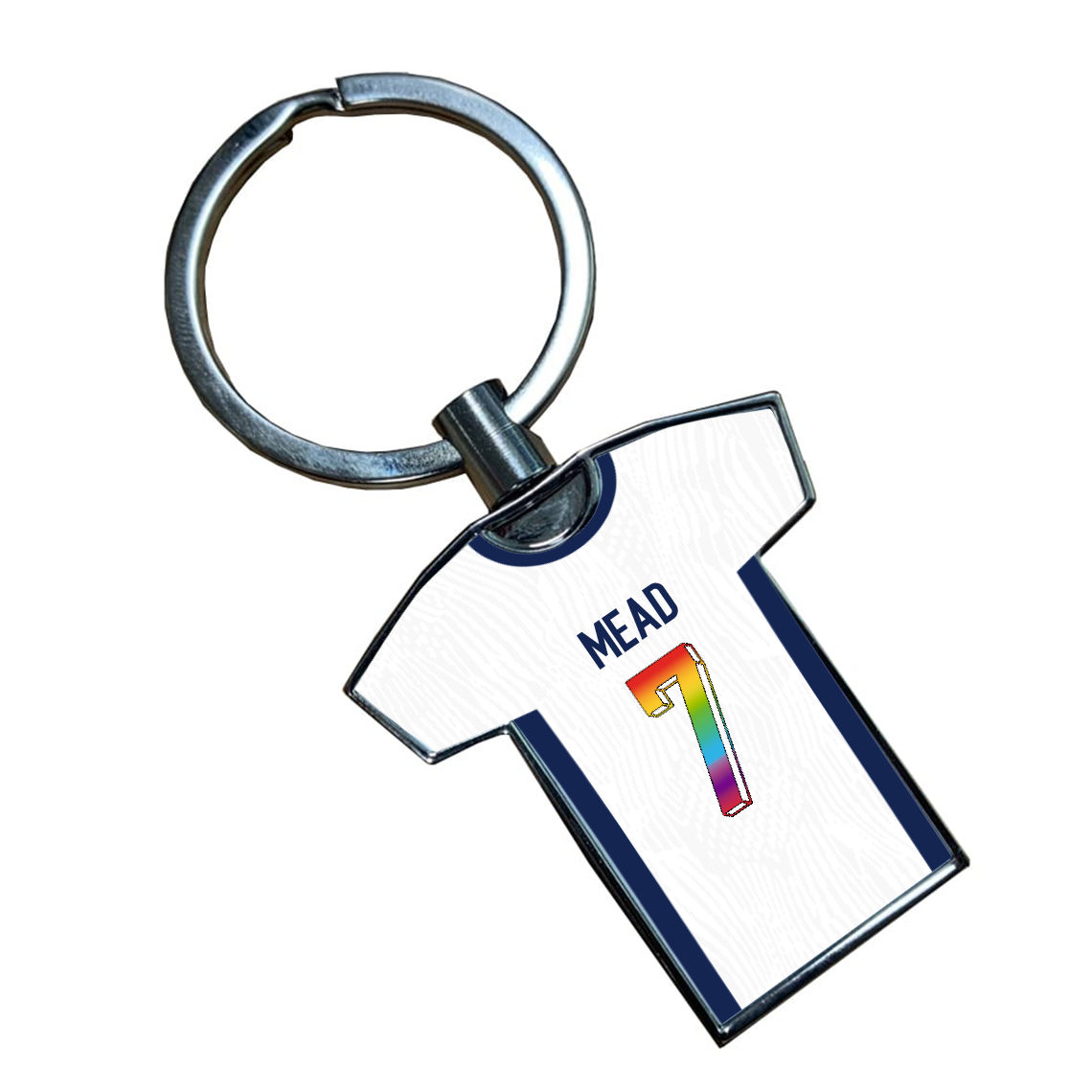 Lionesses Home Kit Shirt Metal Keyring (Pride Style)