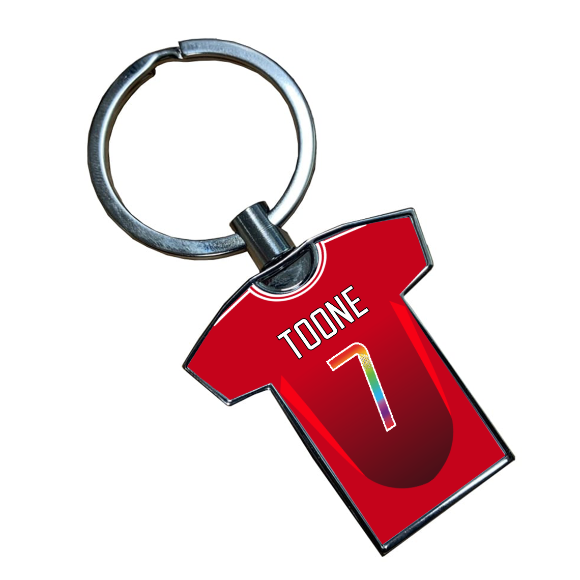 United Women Home Kit Shirt Metal Keyring (24/25 KIT) - RAINBOW EDITION