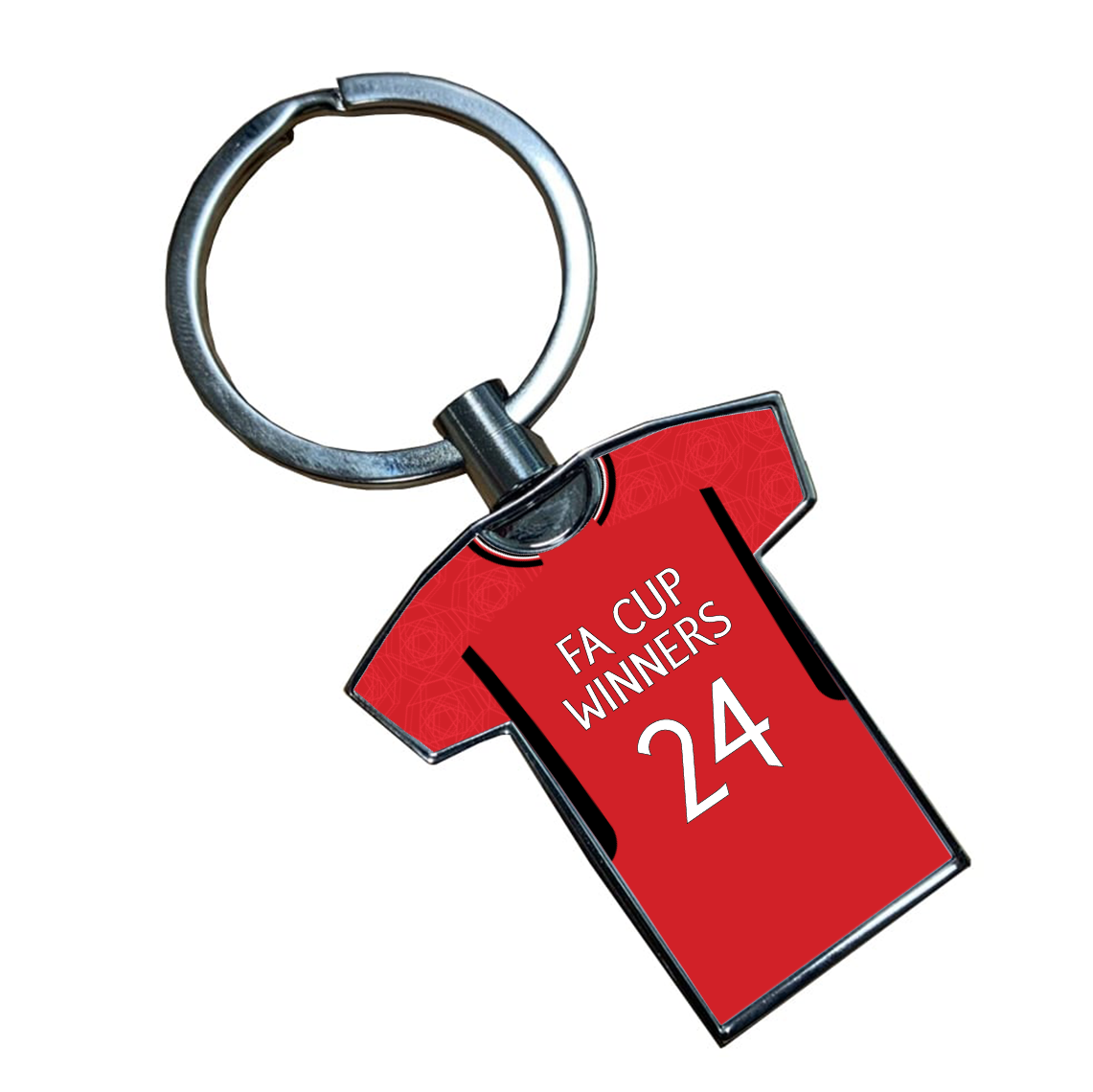 United Home Kit Shirt Metal Keyring - FA Cup Winners 24