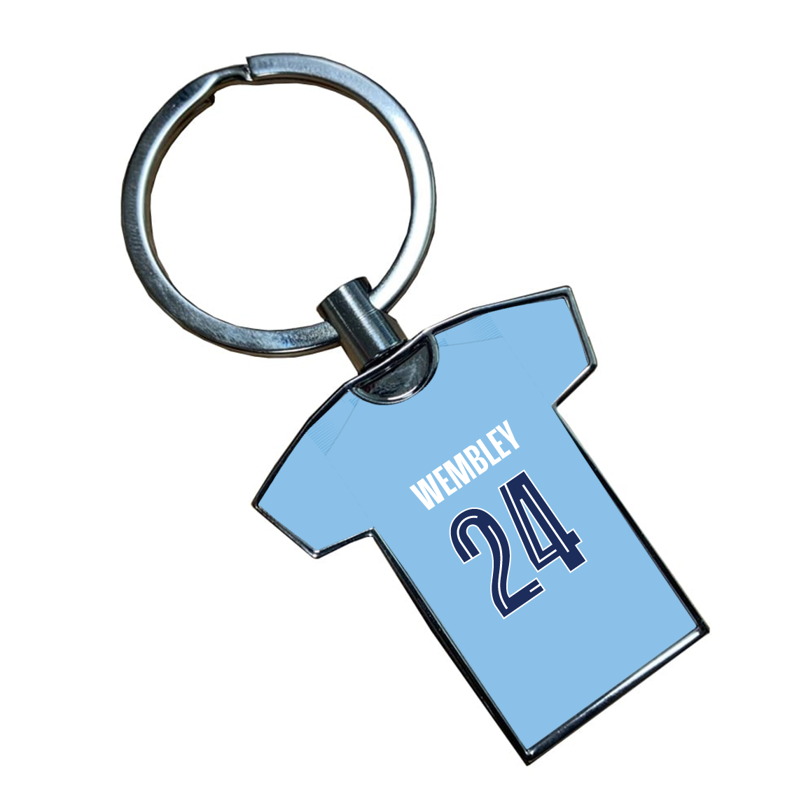 Man City Home Kit Shirt Metal Keyring - Wembley 24
