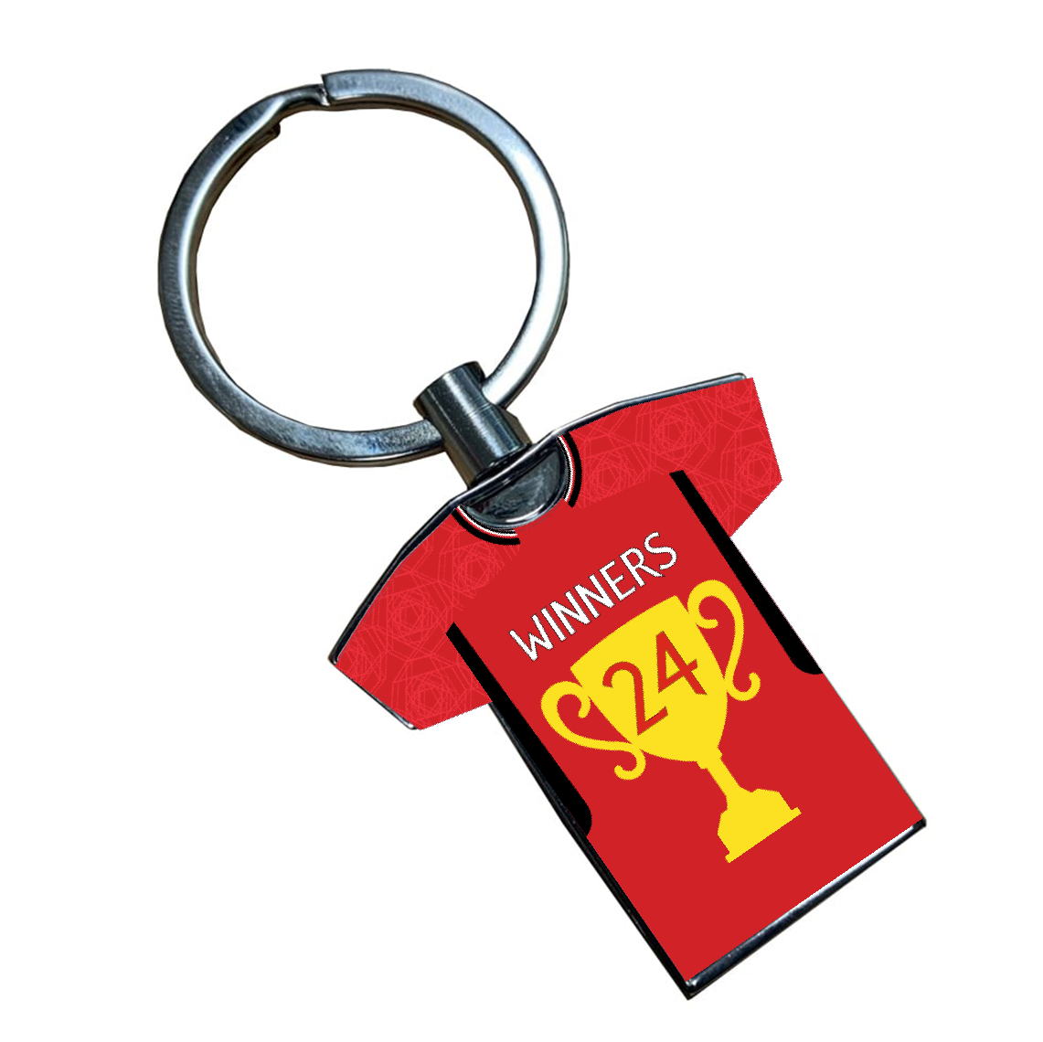 United Home Kit Shirt Metal Keyring - Cup Winners 24