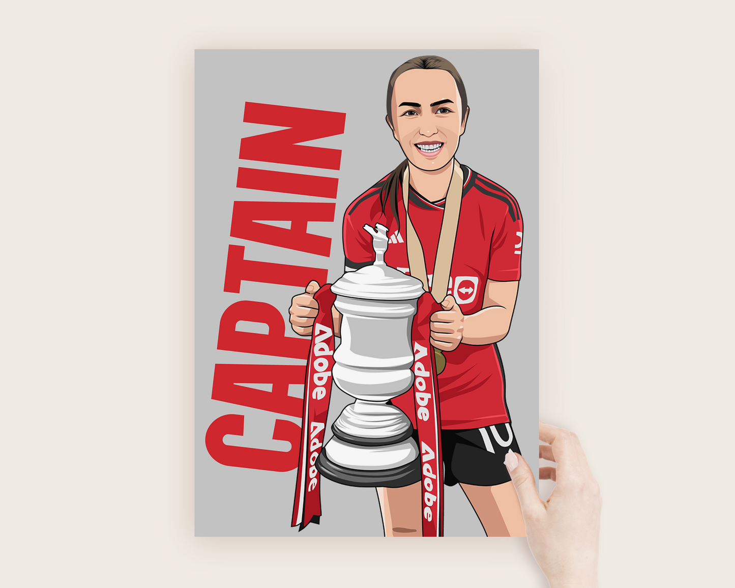Captain Katie Zelem Lifting the FA Cup Poster