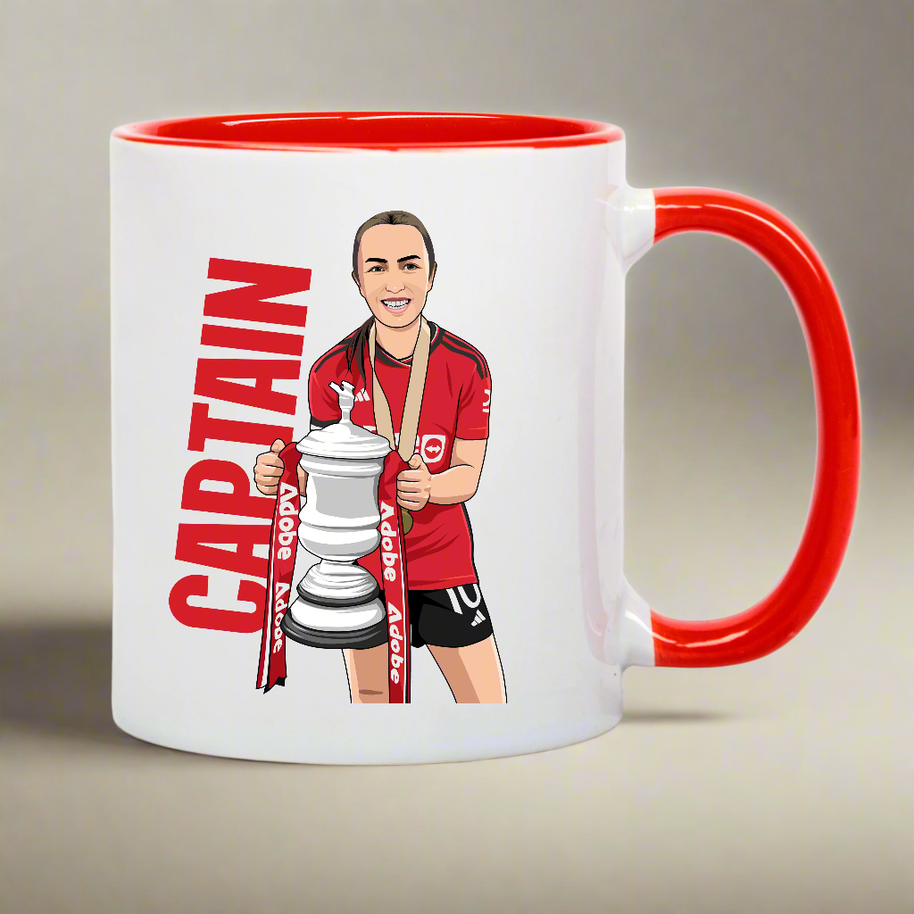 Captain Katie Zelem Lifting the FA Cup 11oz Mug