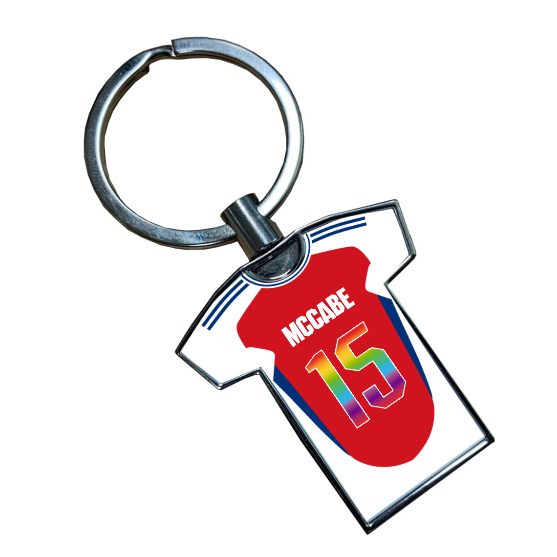 Arsenal Women Home Kit Shirt Metal Keyring (24/25 Kit) (Pride Style)