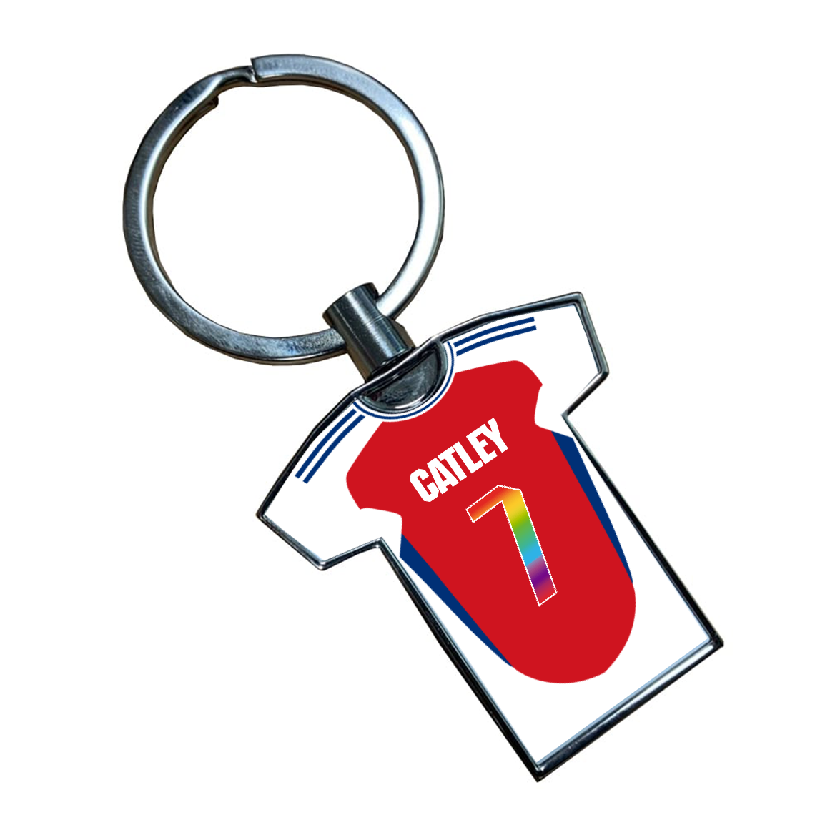 Arsenal Women Home Kit Shirt Metal Keyring (24/25 Kit) (Pride Style)