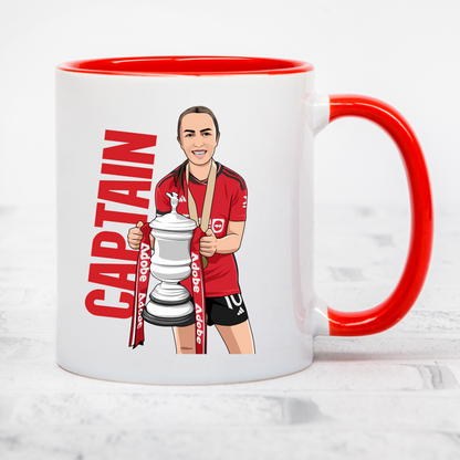 Captain Katie Zelem Lifting the FA Cup 11oz Mug