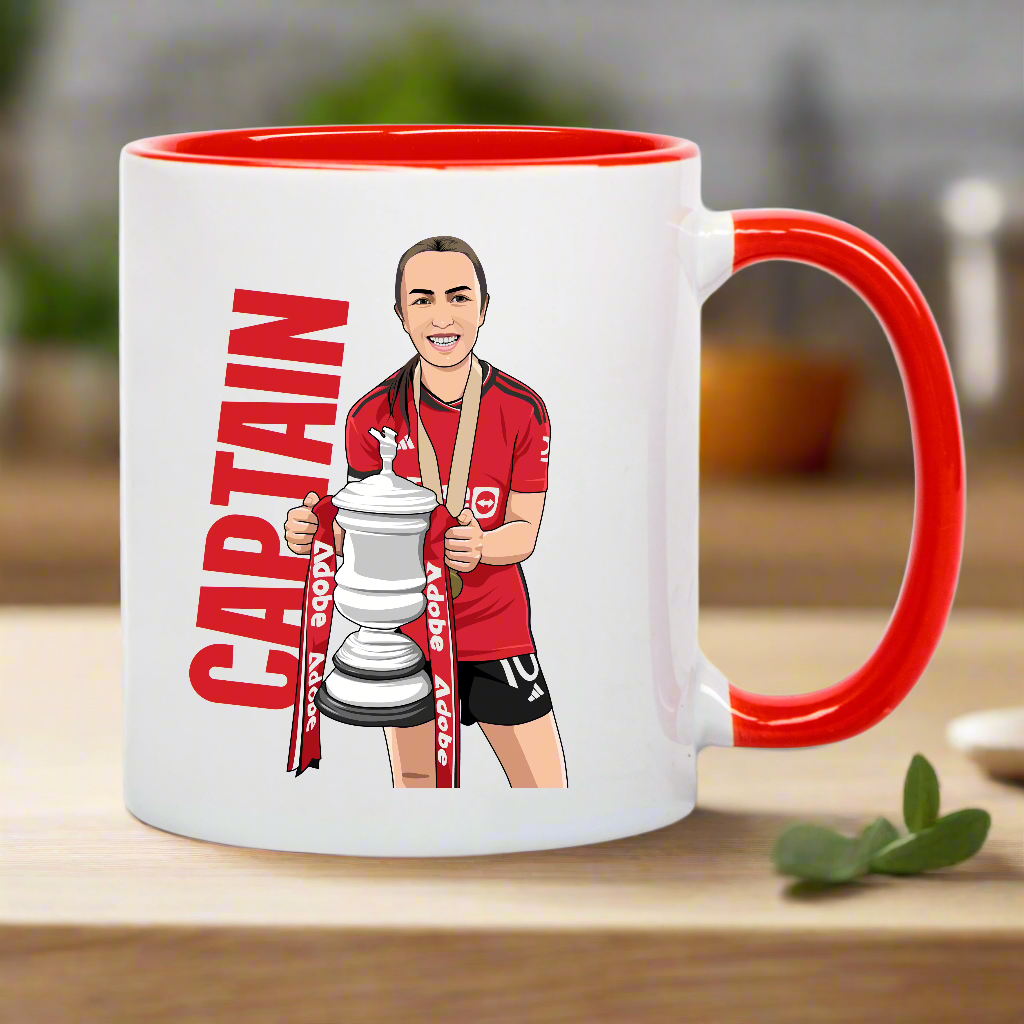 Captain Katie Zelem Lifting the FA Cup 11oz Mug