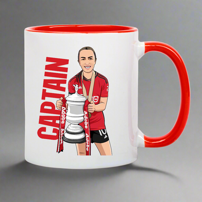 Captain Katie Zelem Lifting the FA Cup 11oz Mug