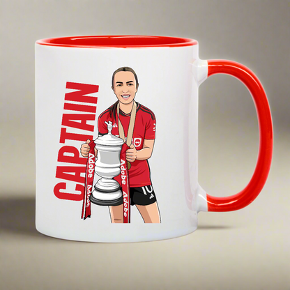 Captain Katie Zelem Lifting the FA Cup 11oz Mug